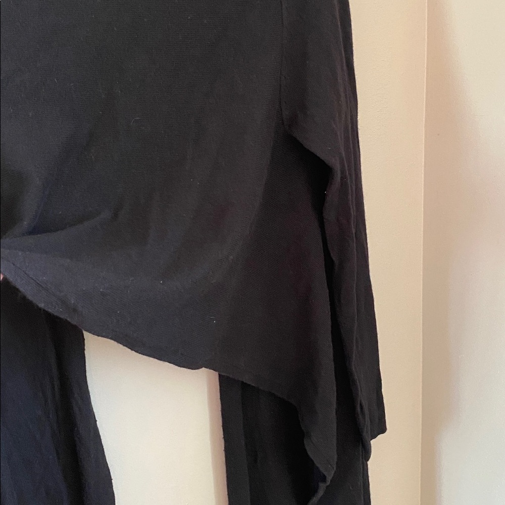 LINE The Label Cashmere Blend Open-Front Draped Maxi Cardigan Black Small - Picture 8 of 8
